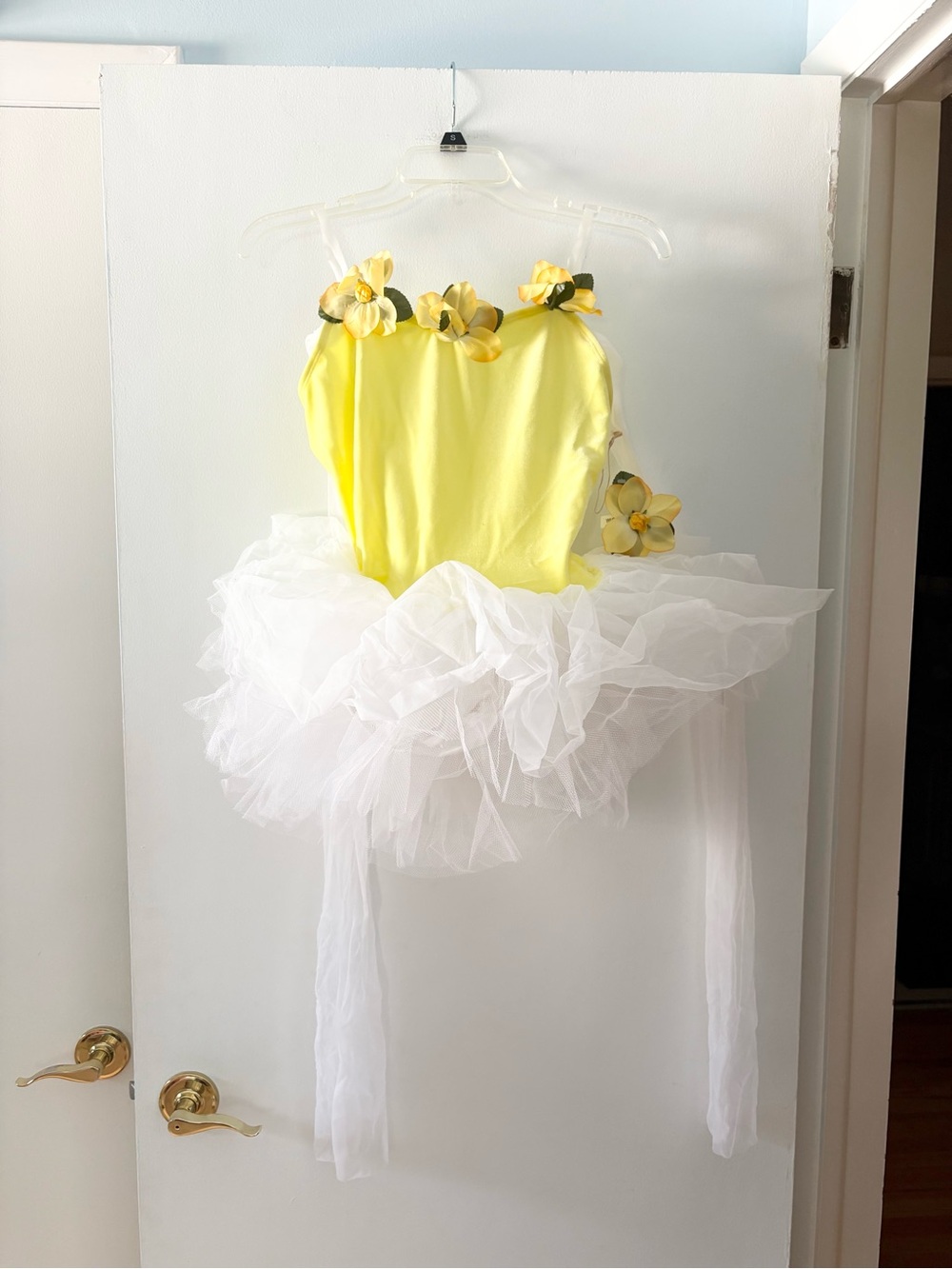 Curtain Call dance ballet costume tutu yellow velvet adult medium AME
